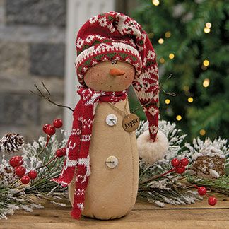 KP Creek Gifts - Jagger the Snowman Red Knit Scarf, Snowman Doll, Snowman Crafts Diy, Sock Snowman, Christmas Snowmen, Scarf And Hat, Primitive Snowmen, Snowman Decorations, Snowman Crafts