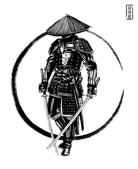 Ronin Tattoo, Martial Arts Tattoos, Ninja Tattoo, Japanese Warrior Tattoo, Samurai Tattoo Sleeve, Samurai Drawing, Samurai Warrior Tattoo, Samurai Tattoo Design, Yakuza Tattoo