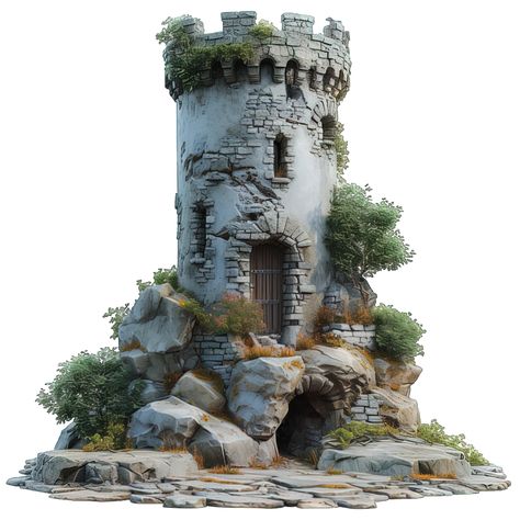 Castle Sculpture, Ruined Tower, Mini Castle, Tiny Castle, Fairy House Crafts, Medieval Tower, Perspective Drawing Architecture, Gothic Castle, Pottery Houses