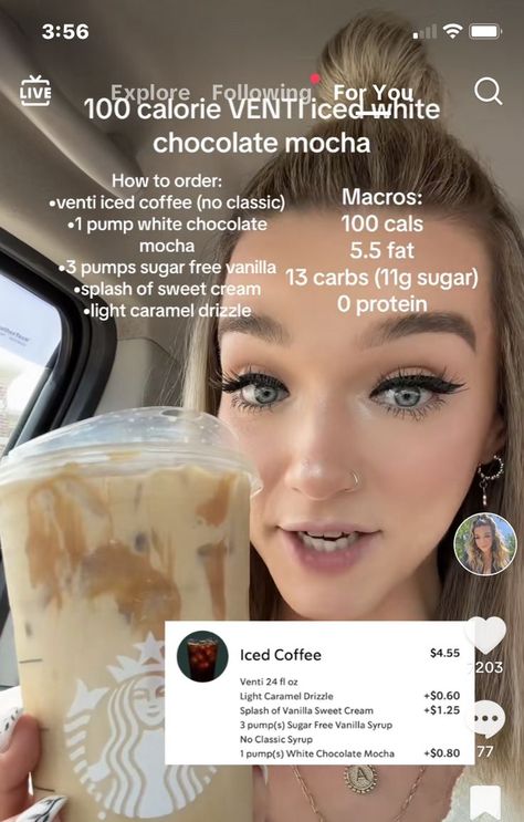 How To Order Low Calorie Starbucks, Calorie Deficit Coffee, Low Calorie Iced Coffee, Low Cal Drinks, Sonic Drinks, Coffee Orders, Coffee Recipes Starbucks, Low Calorie Drinks, How To Order Starbucks