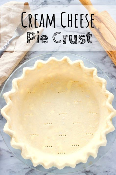 Cheese Pie Crust, Cream Cheese Pie Crust, Cream Cheese Homemade, Pie Crust Recipe Easy, Whipped Cream Cheese Frosting, Pie Dough Recipe, Homemade Pie Crust, Cheese Homemade, Homemade Pie Crust Recipe