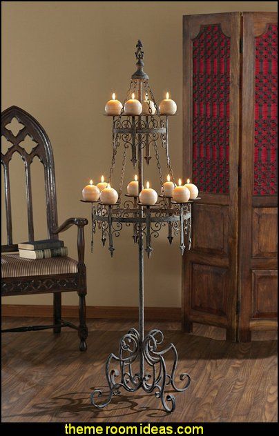 Malbark Castle Gothic Floor Candelabra Castle Gothic, Medieval Home Decor, Floor Candelabra, Gothic Room, Gothic Bedroom, Gothic Furniture, Tuscan Design, Dark Home Decor, Goth Home