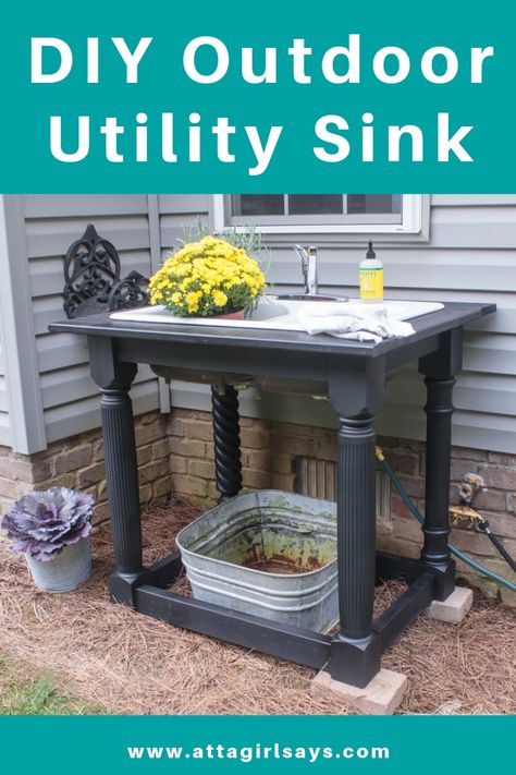 Outdoor Utility Sink, Diy Outdoor Sink, Mud Sink, Wash Produce, Outdoor Garden Sink, Cast Iron Farmhouse Sink, Outside Sink, Outdoor Sink, Outdoor Farmhouse