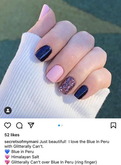 Us Navy Color Street Nails Combo, Navy Blush Nails, Navy Nail Ideas Acrylic, Blush And Navy Nails, Navy Blue And Blush Pink Nails, Pink And Navy Nails Ideas, Pink And Navy Nail Designs, Navy And Pink Nails Ideas, Navy Dip Nails