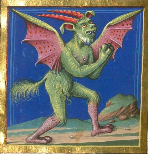 Medieval Artwork, Fantasy Demon, Medieval World, Afrocentric Art, Medieval Manuscript, Demon Art, Angels And Demons, Medieval Art, Fallen Angel