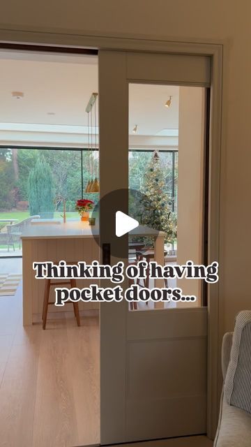 G r a c e on Instagram: "This is the 4th time we’ve used pocket doors in renovations and these are some things you should know..
1. You won’t regret it! These space saving doors are ALWAYS a good idea 
2. You don’t need to buy specific pocket doors…any doors can be installed 
3. Spend your money on a decent pocket door system- this is the frame that’s built into the wall or cavity
I’ve used @eclisse_uk_ltd a few times now they have been good. 
4. Install the soft close mechanism in the frame. This stops the doors banging 
5. You can get fire door suitable frames too
6. Finally paint your doors BEFORE you install them. It can get very fiddly otherwise 🫣

Any other questions??" Soft Close Pocket Door, Hidden Pocket Door, Pocket Doors Living Room, Pocket Doors Ideas, Pocket Door Kitchen, Bathroom Pocket Door Ideas, Wood Pocket Door, Pocket French Doors, Pocket Door System