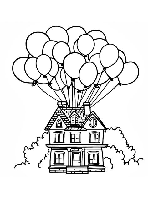 UP! - Lol Coloring Pages Colour In Pages, Balloon Coloring Pages, Up Balloon House, Lol Coloring Pages, Lol Coloring, House Lift, House Colour, Balloon House, House Colouring Pages