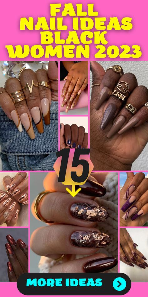 Discover the beauty of short fall nails for black women in 2023! These designs are all about embracing your natural elegance while staying trendy. Opt for French tips in classic white or experiment with bold colors that reflect your personality. Consider almond-shaped nails for a feminine touch, and don't forget to add a hint of gold for a glamorous finish. Get inspired and show off your style with these chic and versatile nail ideas! French Nails For Black Women, Fall Nails 2023 Dark Skin, Tips And Gel Nail Ideas, Best Color Nails For Brown Skin, Nail Designs For Black Skin, Nails In Dark Skin, Nails 2023 Trends Dark Skin, Nail For Black Women, Dark Skin Nail Ideas