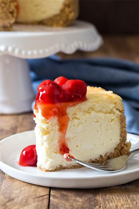 6 Inch Cheesecake Recipe, 3 Ingredient Cheesecake, No Bake Cheesecake Recipe, Strawberry Cheesecake Recipe, Baked Cheesecake Recipe, Torte Cupcake, Best Cheesecake, Strawberry Topping, Bake Cheesecake