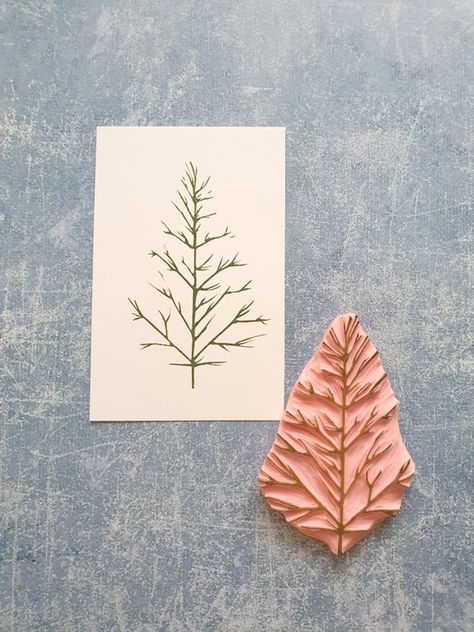 Christmas Tree Rubber Stamp, Forest Pine Cardmaking Stamp, Woodland Plant, Christmas Card Stamp, Winter Wonderland Stationery, Wildlife - Etsy Christmas Stamps Rubber, Small Business Gift Ideas, Woodland Plants, Print Christmas Card, Linocut Printmaking, Hand Carved Stamps, Tree Stamp, Scrapbooking Stamps, Woodland Christmas