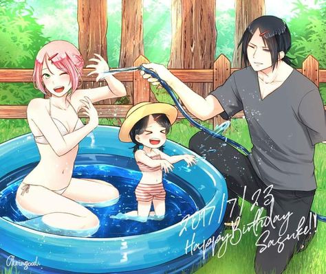 Today (23 July) is Sasuke Uchiha's Birthday! ❣️#BeautifulCouple #Family #Love Sakura X Uchiha Clan, Ceejss Sasusaku, Sasusaku Fanart, Sasuke X Sakura, Naruto The Last, Sasusaku Doujinshi, Sasuke Sakura Sarada, Sasuke Uchiha Sakura Haruno, Uchiha Family