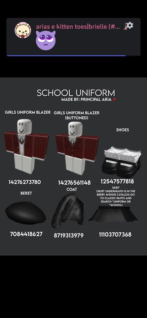 Bloxburg Uniform Decals, School Uniforms Berry Ave, Bloxburg Uniform Outfit Codes, Berry Avenue Codes Clothes Uniform, Berry Avenue High School Logo, Roblox Lawyer Outfit Codes, School Fit Codes Berry Ave, Nurse Roblox Code, School Fit Berry Ave