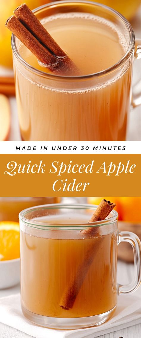 Image for Quick Spiced Apple Cider Apple Cinnamon Cider, Apple Cider Made With Apple Juice, Quick Apple Cider Recipe, Warm Spiced Apple Cider, Apple Cider Recipe From Apple Juice, Apple Cider Spices Recipe, Christmas Apple Cider Drink Recipes, Hit Apple Cider Recipe, Spiced Apple Cider Mix Recipe