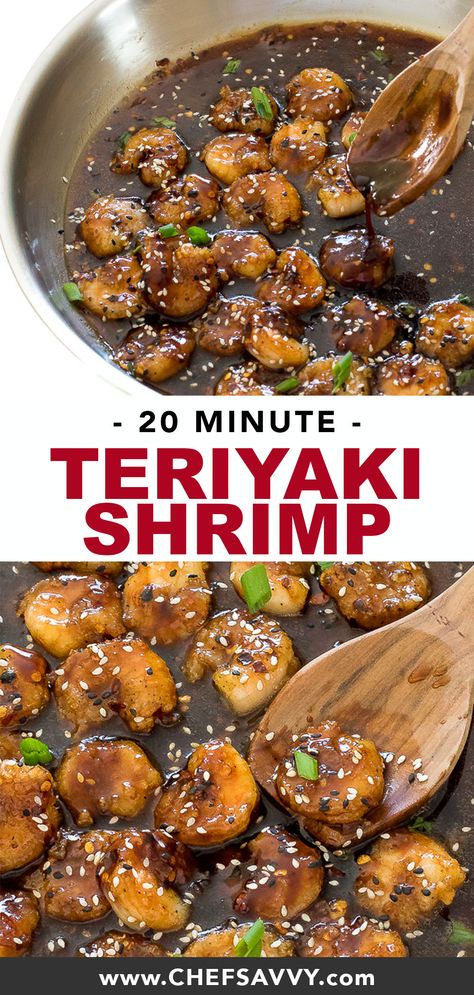 Vegetable Chow Mein, Teriyaki Shrimp, Chef Savvy, Serve Over Rice, Homemade Chicken And Dumplings, Shrimp And Rice, Homemade Teriyaki Sauce, Shrimp Recipes Easy, Teriyaki Sauce