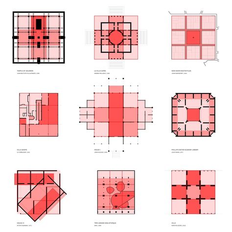 The Nine-Square Grid: History, Exemplars, and Interrogation - Yale Architecture Parti Diagram, Yale Architecture, Grid Architecture, Henning Larsen, Concept Models Architecture, Square Grid, Conceptual Architecture, Architecture Concept Diagram, Concept Diagram