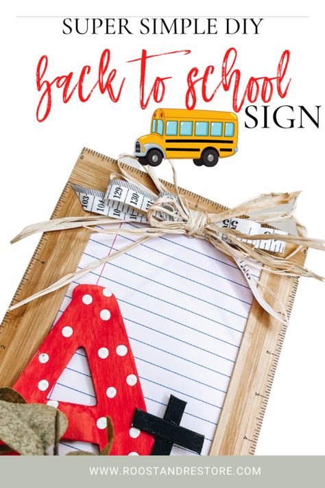 Diy Back To School Signs, Pta Gifts, Back To School Sign, Teacher Craft, Diy Back To School, Easy Diy Decor, School Supplies Shopping, Simple Signs, Summer Things