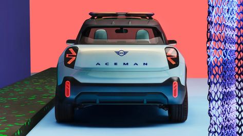 Mini Aceman concept previews a funky, flashy EV below Countryman | Autoblog Mini Concept, Mini Crossover, Navigation Map, Crossover Suv, Flush Doors, Mini Countryman, Kinds Of Colors, Funky Design, Car Sketch