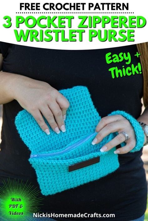 Thermal Crochet Stitch, Thermal Crochet, Wallet Pattern Free, Crochet Zipper, Crochet Purse Pattern, Wristlet Patterns, Crochet Wallet, Clutch Pattern, Crochet Purse Pattern Free