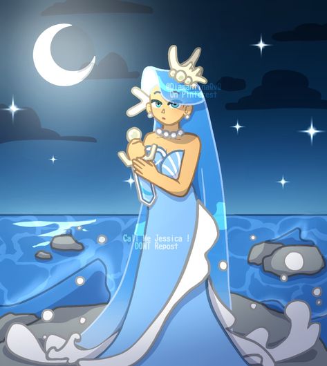 Moonlight Cookie X Sea Fairy, Sea Fairy Cookie Fanart Human, Sea Fairy Moonlight Cookie, Cookie Run Sea Fairy Cookie Fanart, Moonlight Cookie Sea Fairy Cookie, Kingdom 3, Cookie Run, Favorite Character, Disney Princess