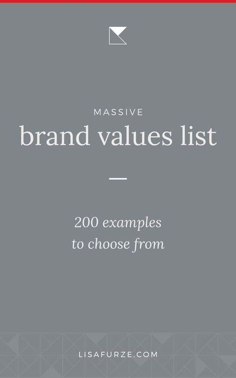 List of 200 examples of brand values to get you started | Lisa Furze Values Examples, Values List, Brand Values, Blogging Business, Create Logo, Diy Branding, Branding Tips, Blog Logo, Entrepreneur Tips