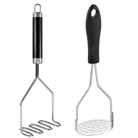 PRICES MAY VARY. 【PERFECT SET】This set comes with two styles of potato mashers. The wavy Stainless Steel Potato masher quickly crushes whole potatoes into chunks in 1-2 seconds, making it quick and easy. The potato ricer and masher with its round hole design fully refines the potato fiber, resulting in mashed potatoes that taste better than the original whole potato. These two potato mashers can be used together or separately. 【Package contents】1pcs a uniform round hole potato masher, 1pcs large Potato Ricer, Potato Masher, Service Quality, Metal Frames, Kitchen Tool, Kitchen Utensils Gadgets, Stainless Steel Material, Kitchen Utensils, Kitchen Tools