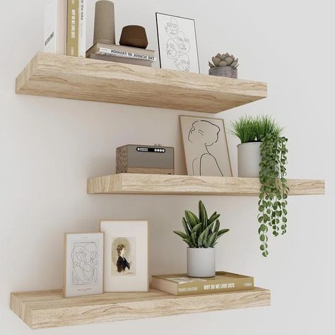 Shelves Above Desk, White Floating Shelf, Floating Shelves Bedroom, Rustic Wall Shelves, Floating Shelf Decor, Shelves For Wall, Floating Corner Shelves, Rustic Floating Shelves, Display Wall