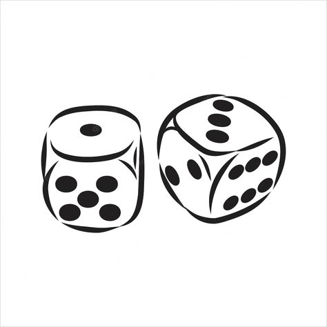 Premium Vector | Vector sketch two dices game dice vector sketch illustration Dice Drawing Art, Dice Vector, Game Cards Design, Dice Illustration, Dice Drawing, Dice Tattoo, Game Card Design, Vector Sketch, Sketch Illustration