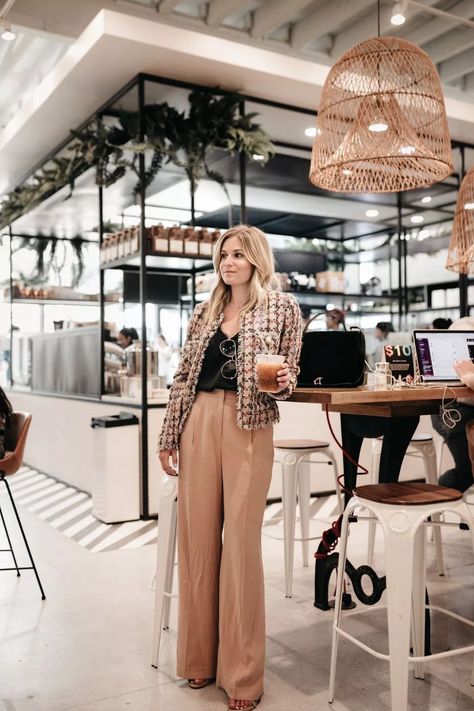 4 WAYS TO STYLE A TWEED JACKET | One Small Blonde | Dallas Fashion Blogger Tweed Blazer Outfit Women, Boucle Jacket Outfit, Tweed Blazer Outfit, Tweed Jacket Outfit, Tweed Jacket And Skirt, Jacket Outfit Women, Blazer Outfits For Women, Work Wear Outfits, White Linen Pants