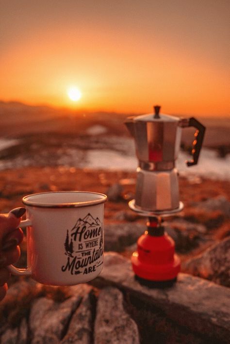 Coffee Camping, Stove Top Espresso, Maternity Shoot, Mountain Top, Home Is Where, Camping Hiking, Pregnancy Shoot, Coffee Time, The Mountain