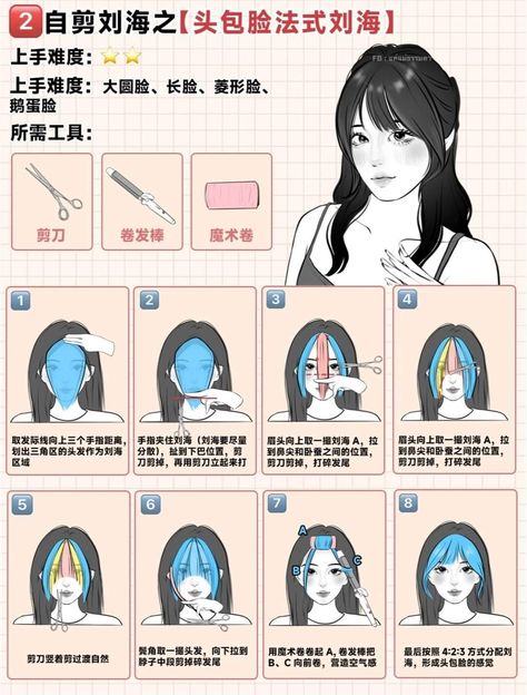 Bangs Douyin Tutorial, French Bangs Face Framing, French Bangs Hairstyle, Short French Bangs, Short Hair With French Bangs, Easy At Home Haircut, How To Cut Bangs For Round Faces, French Bangs Haircut, How To Cut French Bangs Tutorial