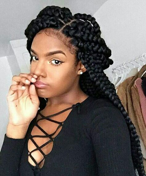 Raster Braids Styles, Box Hairstyles, Big Braid Styles, African Braids Hairstyles Pictures, Cornrows Braids For Black Women, Big Box Braids, Big Braids, Big Box Braids Hairstyles, Jumbo Box Braids