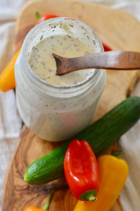 Ranch Dressing Without Mayo, Runny Ranch Dressing Recipe, Ranch Powder Recipe, Clean Ranch Dressing Recipe, Homemade Ranch Dressing Easy, Home Made Ranch Dressing, Clean Ranch Dressing, Home Made Ranch, Best Homemade Ranch Dressing