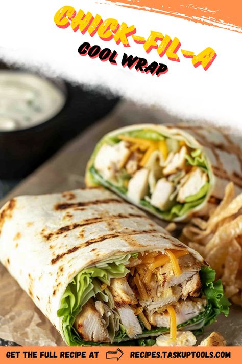 Discover the deliciousness of the Chick-fil-A Cool Wrap! This flavorful wrap features tender, grilled chicken, fresh lettuce, and a blend of cheese expertly rolled in a soft tortilla. Perfect for a quick lunch or a satisfying dinner, its a healthy choice that doesnt compromise on taste. Dive into this recipe and learn how to recreate this favorite at home, complete with tips for the perfect dipping sauce. Pin this for your next meal prep idea or a delightful picnic treat! Grilled Wraps Tortillas, Chick Fil A Chicken Wrap Recipe, Chick Fil A Cool Wrap Recipe, Chicken Tender Wraps Recipes, Chicken Tortilla Wrap Recipes, Chick Fil A Wrap Recipe, Chicken Wraps Tortillas, Chicken Wrap Ideas, Chicken Tortilla Wrap