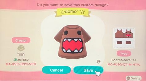 emo domo clothes acnh ac animalcrossing scene Town Flag Acnh, Acnh Clothes Ideas, Custom Acnh Clothes, Emo Acnh Designs, Emo Animal Crossing Designs, Acnh Band Tee Code, Ac Custom Design, Acnh Make Up Designs, Custom Design Clothes Acnh