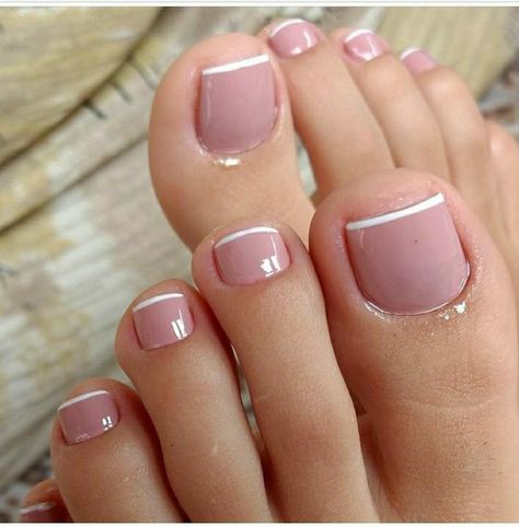 French Toe Nails, Pedicure Designs Toenails, Gel Toe Nails, Toe Nail Color, Pretty Toe Nails, Cute Toe Nails, Summer Toe Nails, Pedicure Designs, Toe Nail Designs