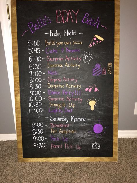 Bday Slumber Party Ideas, Sleepover Birthday Party Schedule, Slumber Party Birthday Games, Sleepover Ideas Hotel, Sleepover Ideas 10-12, Birthday Schedule Ideas, Sleepover Birthday Ideas 13, Birthday Sleepover Schedule, Sweet 16 Birthday Sleepover Ideas