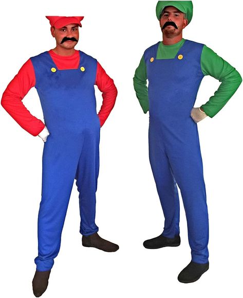 SoWest New Adult Men Plumber Brothers Fancy Dress Outfit Costume Mario And Luigi Costumes, Stag Fancy Dress, 1980s Fancy Dress, Funny Fancy Dress, Costumes For Teenage Girl, Super Mario Luigi, Luigi Costume, Mens Fancy Dress, Super Mario And Luigi