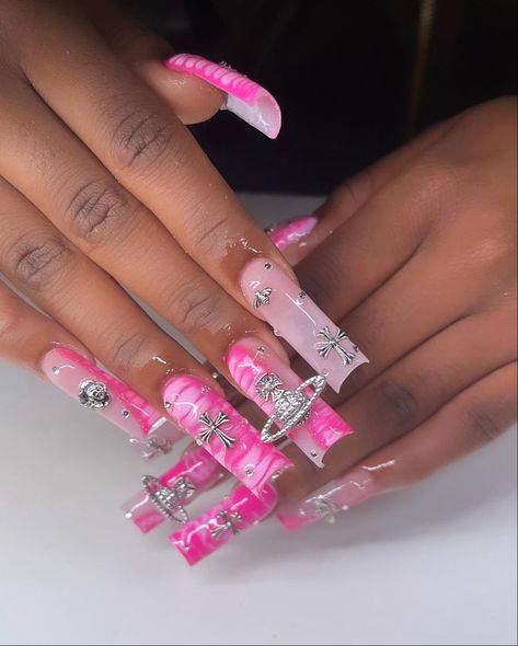 Gel Nail Light, Cute Pink Nails, Acrylic Toe Nails, Acrylic Nail Set, Colored Acrylic Nails, Girly Acrylic Nails, Work Nails, Short Square Acrylic Nails, Exotic Nails