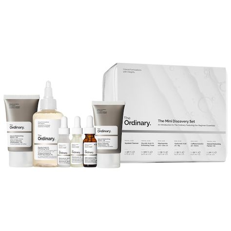 The Mini Discovery Set - The Ordinary | Sephora The Ordinary Skincare Gift Set, Skin Concerns Skincare, Ordinary Skincare Set, Rhode Skincare Set, Popular Skincare Brands, The Ordinary Skincare Set, The Ordinary Skincare Aesthetic, The Ordinary Gift Set, Ordinary Skincare Acne