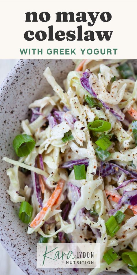 Coleslaw Recipe Greek Yogurt, Cole Slaw Recipe No Mayo, Mayo Coleslaw Recipe, Greek Coleslaw, Slaw For Pulled Pork, Mayo Slaw, Healthy Coleslaw Recipe, No Mayo Coleslaw, Healthy Coleslaw Recipes