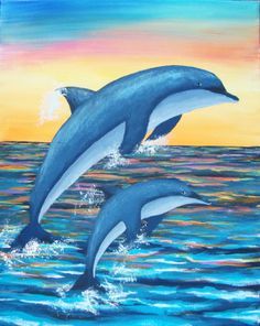 fish and dolphins on Pinterest | Dolphins, Wallpapers and Ocean ... Acrylic Painting Ideas On Canvas, Dolphin Drawing, Easy Acrylic Painting Ideas, Dolphin Painting, Easy Landscape Paintings, Dolphin Art, Acrylic Painting Ideas, Easy Acrylic Painting, Happy Ganesh