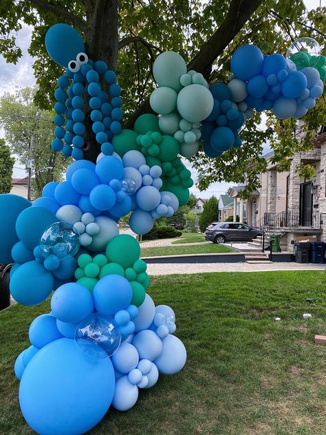 Octopus Balloon Garland, Turtle Balloon Garland, Sea Animal Balloons, Jelly Fish Balloon, Ocean Theme Balloon Garland, Ocean Balloon Decorations, Aquatic Birthday Party Ideas, Underwater Balloon Decor, Under The Sea Balloon Decor