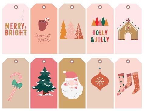 Cute Christmas Gift Tags, Free Pink Christmas Printables, Pink Christmas Tags, Free Printable Christmas Gift Tags Label Templates, To And From Tags Printable, Christmas Labels Printables Free, Printable Christmas Tags Free, Free Christmas Gift Tags Printable, Stickers Printable Christmas