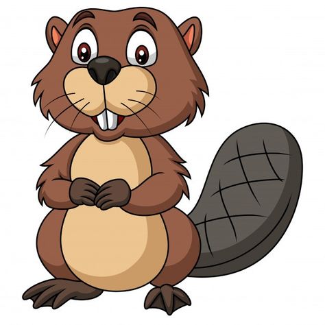 Castor feliz de dibujos animados sobre f... | Premium Vector #Freepik #vector #personaje #dibujos-animados #animal #ilustracion Drawing Reference Animals, Beaver Clipart, Beaver Drawing, Cartoon Beaver, Beaver Cartoon, Beaver Animal, Woodland Mural, Reference Animals, Zoo Art