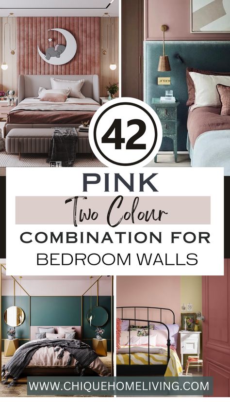 42 Pink Two Colour Combination For Bedroom Walls 2 42 Pink Two Colour Combination For Bedroom Walls Dark Pink Bedroom Ideas, Bedroom Pink Walls, Tan Bedroom Walls, Best Bedroom Wall Colors, Colour Combination For Bedroom Walls, Colour Combination For Bedroom, Hunter Green Bedrooms, Pink And Green Bedroom, Dark Blue Bedroom Walls