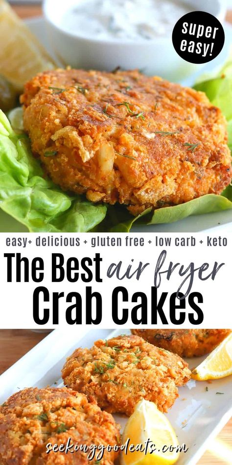 Canned Crab Cakes Recipe, Crab Cakes In Air Fryer, Crab Cakes Air Fryer, Canned Crab Recipes, Can Crab Meat Recipes, Crab Cake Recipe Easy, Crab Cakes Recipe Best, Air Fryer Crab Cakes, Healthy Crab Cakes