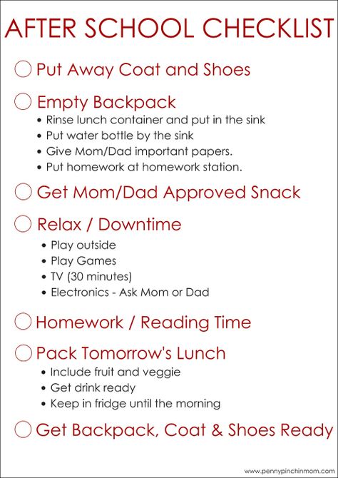 Create an after school schedule for your kids -- use this free printable to help them remember what they need to do! After School Schedule, After School Checklist, Chore Ideas, Bu Jo, Planning School, Back To School Checklist, Friend Canvas, School Checklist, After School Routine