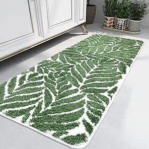 Homantic Dark Green Leaf Bathroom Runner - Bath Mats for Bathroom Non Slip Machine Washable Bathroom Decor Water Absorbent Bath Rugs for Sink Bathtub and Shower Leaves 24" x 59" Leaf Bedroom Decor, Long Bathroom Rug, Leaf Bedroom, Leaf Bathroom, Long Bath Mat, Long Bathroom Rugs, Long Bathroom, Bath Mat Runner, Large Bathroom Rugs