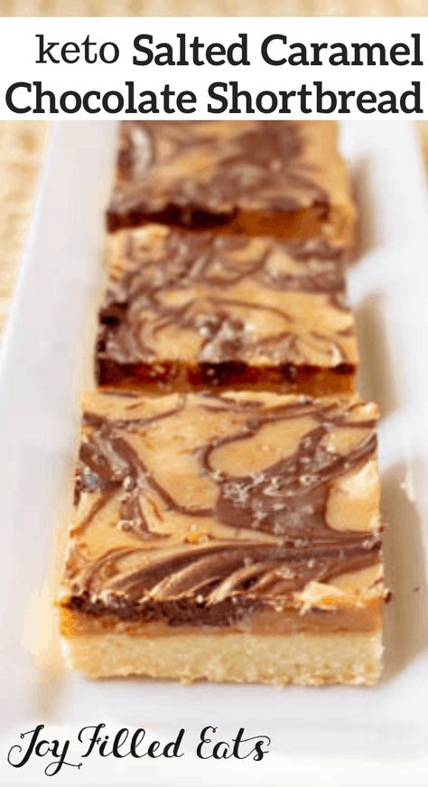 Keto Salted Caramel, Fancy Bakery, Shortbread Squares, Trim Healthy Mama Dessert, Caramel Shortbread, Keto Gluten Free, Chocolate Shortbread, Thm Desserts, Sugar Free Cookies