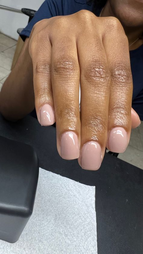 Short Nails For Doctors, Natural Colors Nails, Nails For Nurses Natural, Natural Manicure Black Woman, Nails For Doctors, Natural Nails With Gel Polish, Short Structured Manicure, Structured Gel Manicure Short, Nude Overlay Nails